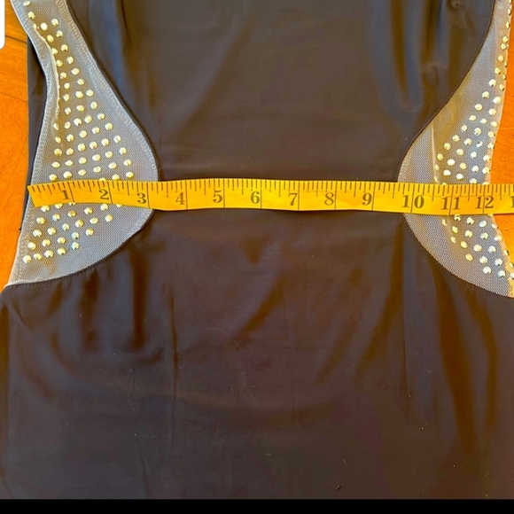 Symphony black and mesh studded bodycon mini dress size S (59) - Picture 4 of 9